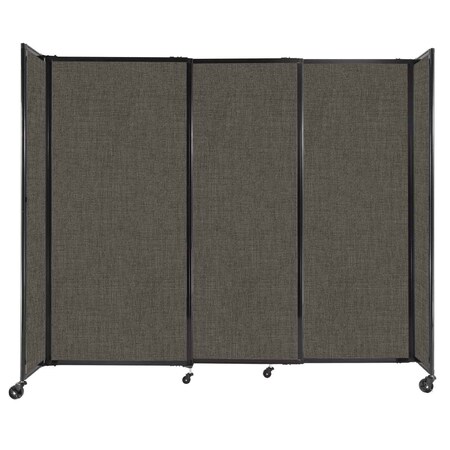 Versare StraightWall Sliding Portable Partition 7'2" x 6' Mocha Fabric 1448574